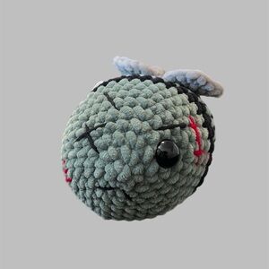 Hand Crafted Crocheted Green and Black Zombie Bee Zombee Stuffed Animal🧟🐝